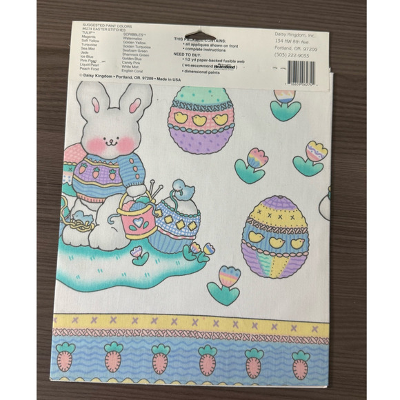90s Vintage Daisy Kingdom No Sew Iron On Applique Happy Easter Bunny Egg Carrots - Picture 4 of 5